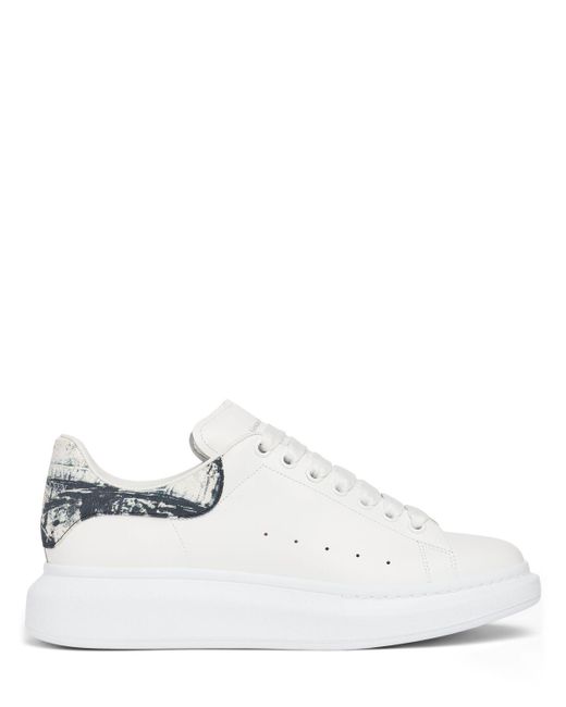Alexander McQueen White Mm Oversized Leather Sneakers for men
