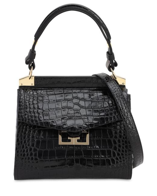 Givenchy Small Mystic Croc Embossed Leather Bag in Black - Lyst