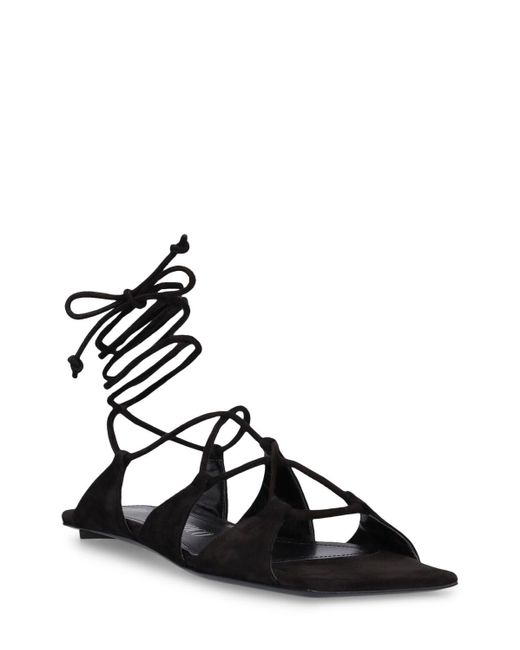 The Attico Black 5Mm Reneè Suede Flat Sandals