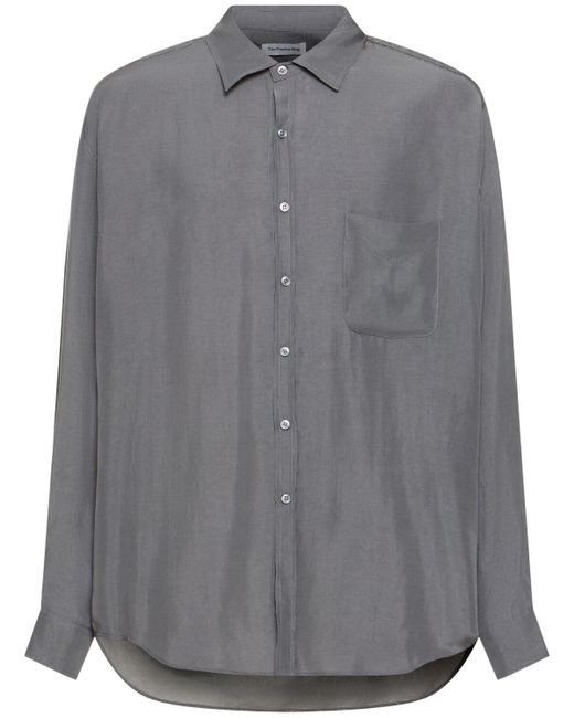 Frankie Shop Gray Silky Cupro Shirt for men