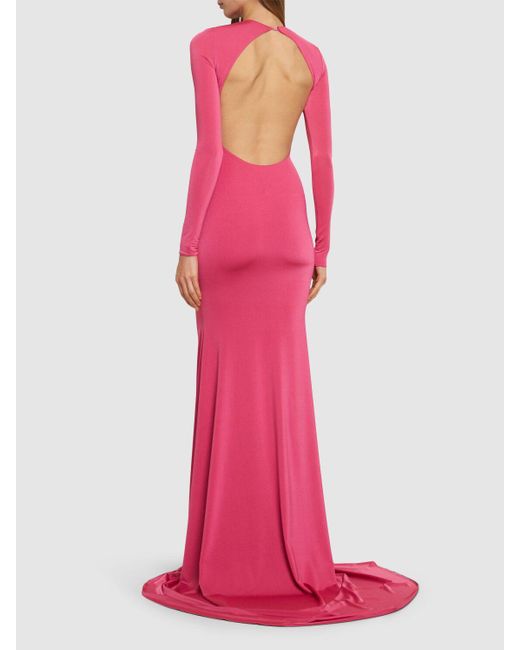 GIUSEPPE DI MORABITO Pink Stretch Jersey Midi Dress