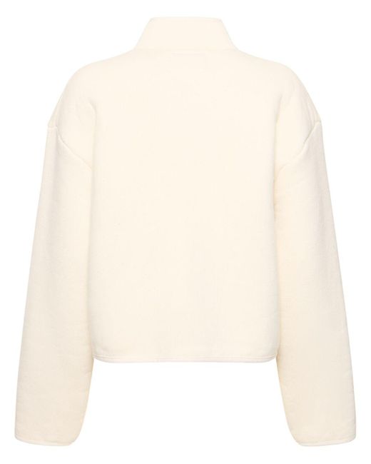 Jil Sander Natural Cotton Fleece Jacket W/zip