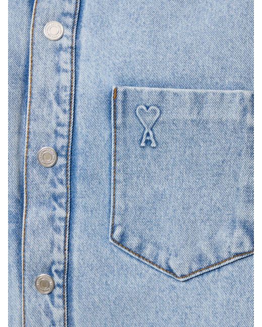 Camicia oversize adc in denim di cotone di AMI in Blue