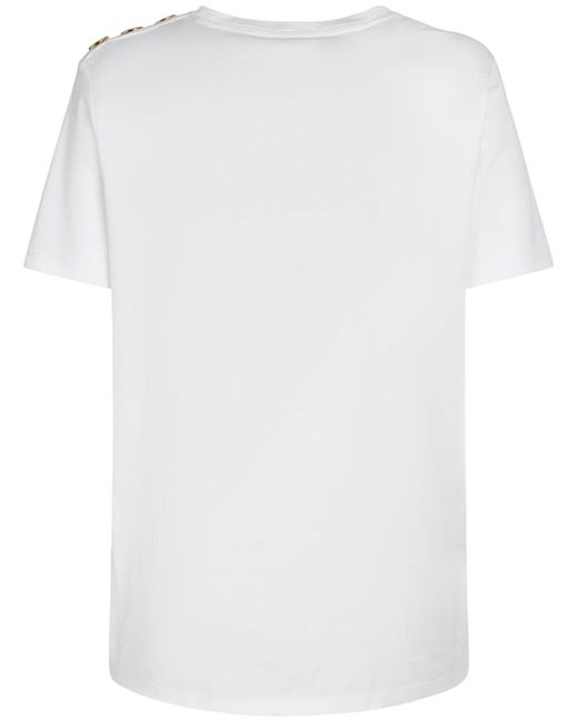 T-shirt in cotone con logo di Balmain in Gray