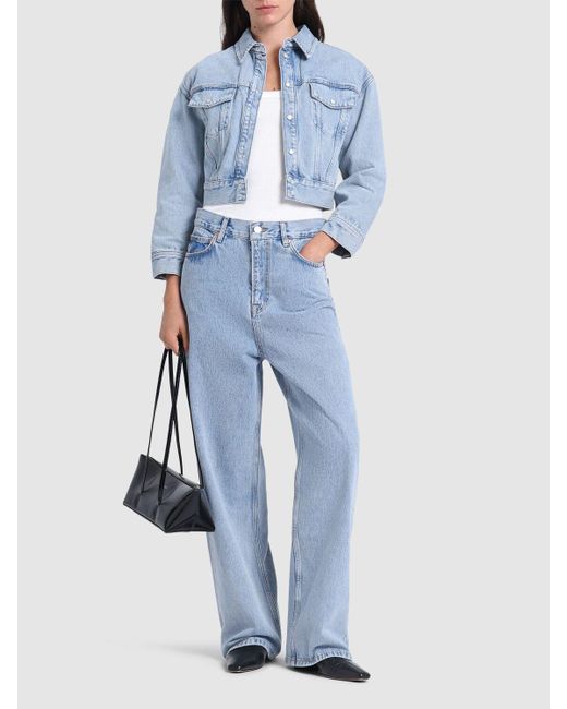 Wardrobe NYC Blue Cropped Denim Jacket