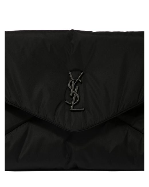 Grande pochette en cuir à monogramme ysl Saint Laurent pour homme en coloris Black