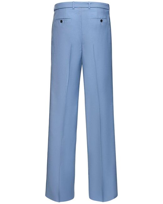 Lanvin Blue Wide Wool Formal Pants for men