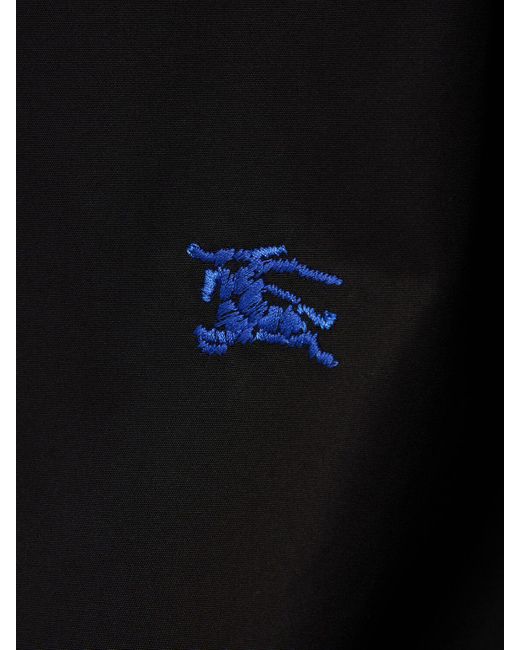 Camisa de algodón con logo Burberry de hombre de color Black