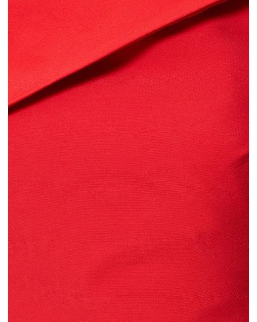Roland Mouret Red Asymmetric Wool And Silk Gown