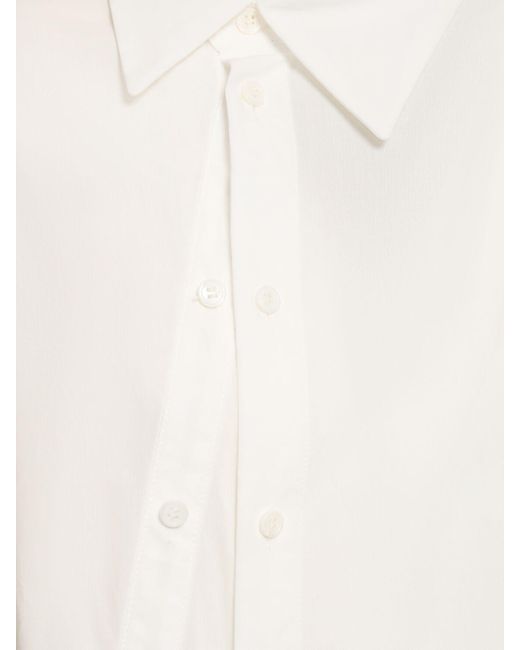 Yohji Yamamoto White Asymmetrisches Hemd Aus Baumwollvoile Mit Knöpfen