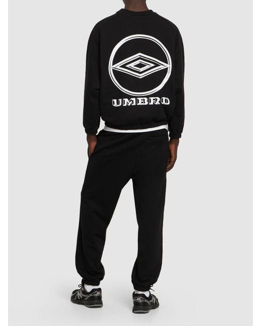 Umbro Black Logo Cotton Crew Sweatshirt for men