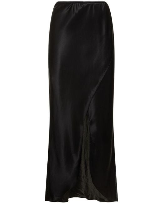 THE GARMENT Black Catania Long Silk Skirt W/Slit