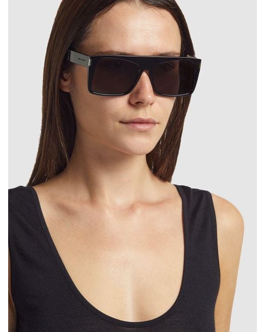 Saint Laurent Gray Sl 651 Acetate Mask Sunglasses