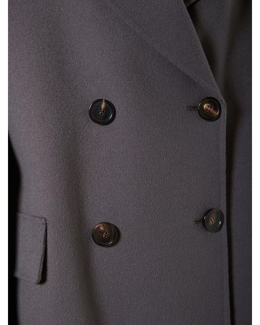 Max Mara Black Cape Wool Double Breasted Jacket