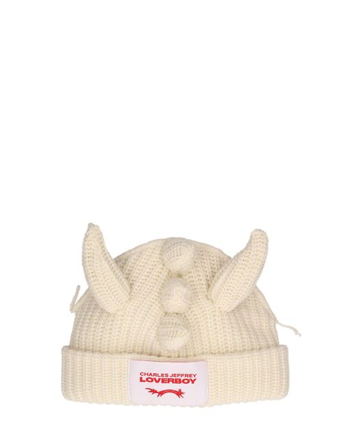 Charles Jeffrey Natural Chunky Dragon Wool & Nylon Beanie for men