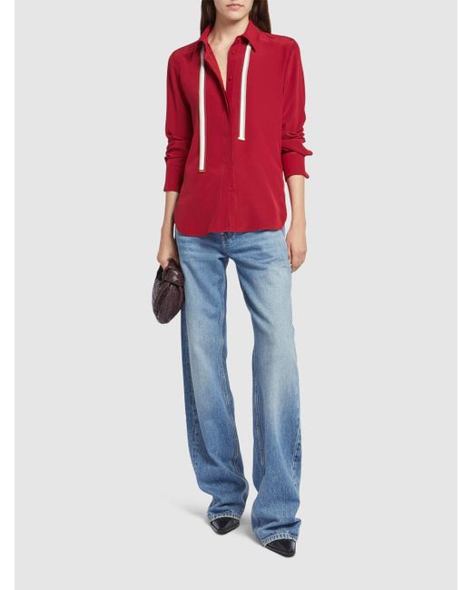 Max Mara Apollo クレープデシンシャツ Red