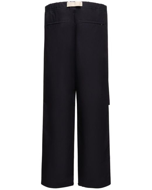 Pantaloni relaxed fit in cotone di Jil Sander in Black da Uomo