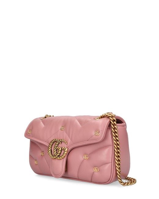 Gucci Pink Small gg Marmont Leather Shoulder Bag