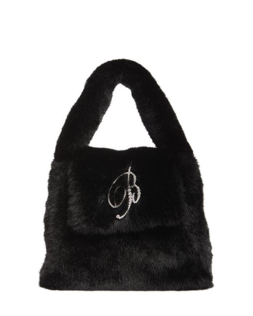 Blumarine Black Handtasche Aus Kunstpelz Mit Logo