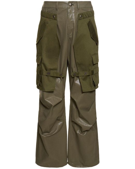 ANDERSSON BELL Green Raptor Layered Cotton Cargo Pants for men