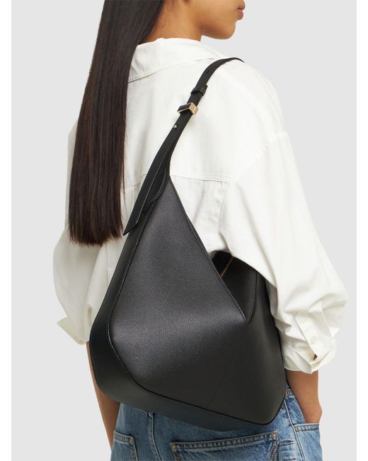 ショルダーバッグ・ポシェット VALEXTRA VIVI SMALL LEATHER HOBO BAG Valextra Small Vivi Leather Hobo Bag in Black | Lyst