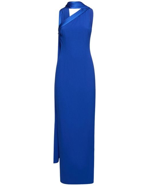 Roland Mouret Blue Ein-schulter-kleid Aus Satinkrepp