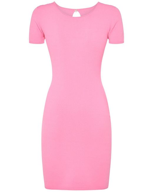 DSquared² Pink Viscose Blend Cutout Mini Dress W/Pearls