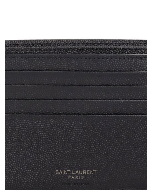 Saint Laurent Black Cassandre East/West Leather Wallet for men