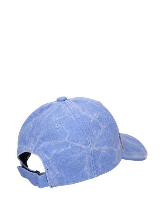 Gorra de baseball de lona desgastada Acne de hombre de color Blue