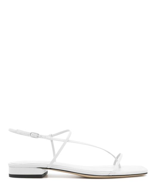 Chaussures plates en cuir 10 mm STUDIO AMELIA en coloris White