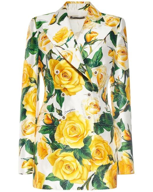 Dolce & Gabbana Rose サテンジャケット Yellow