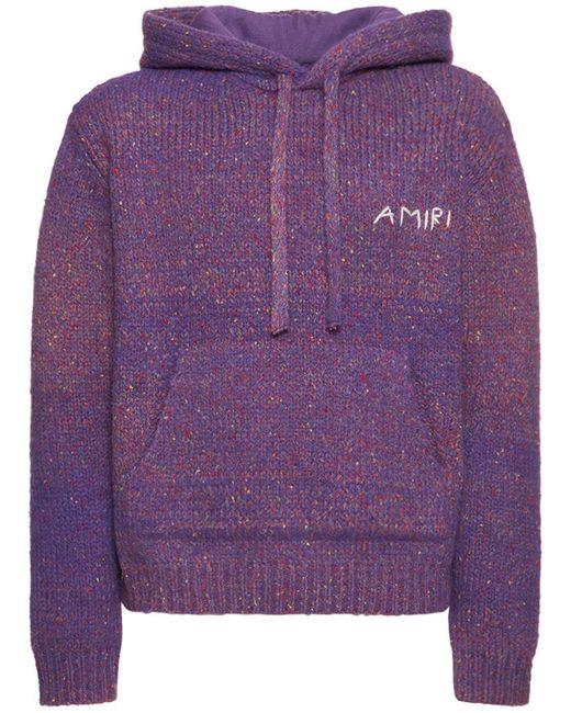 Amiri Purple Space Dye Knit Hoodie for men