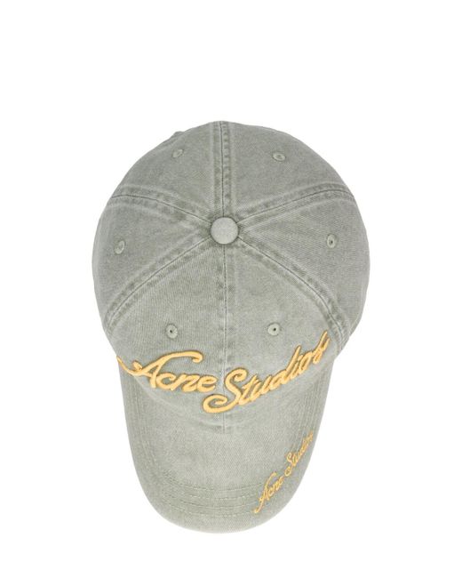 Cappello carliy in cotone / logo di Acne in Gray da Uomo