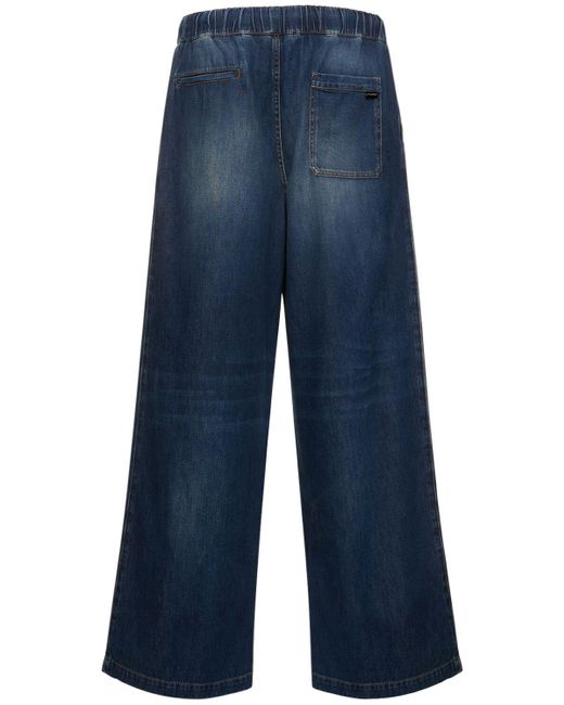 Jeans de denim con cordón Valentino de hombre de color Blue