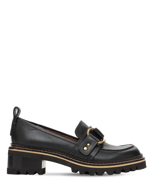 See By Chloé Black 40mm Erine Leather Loafers