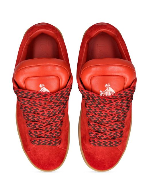 Lanvin Red X Future Hyper Curb Sneakers aus Wildleder