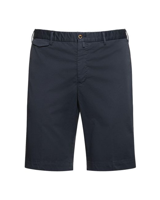 PT Torino Blue Stretch Cotton Bermuda Shorts for men