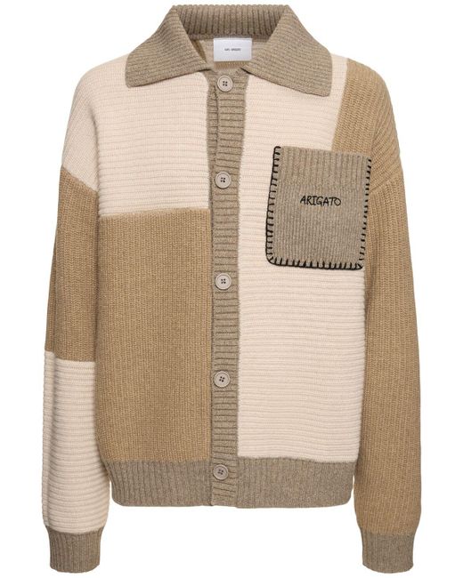 Suéter franco patchwork de lana Axel Arigato de hombre de color Natural