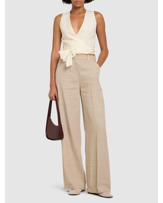 Forte Forte Chic Linen Canvas Crossed Top Natural