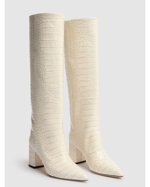 Paris Texas White 70mm Anja Croc Embossed Boots