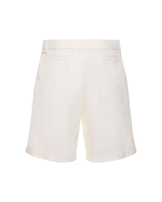 Brunello Cucinelli White Dyed Cotton Bermuda Shorts for men