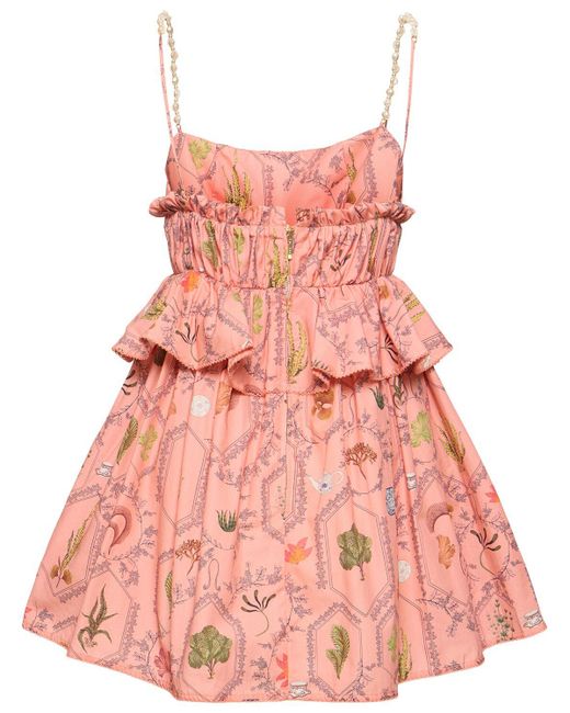 Agua Bendita Pink Salvador Encaje Cotton Mini Dress