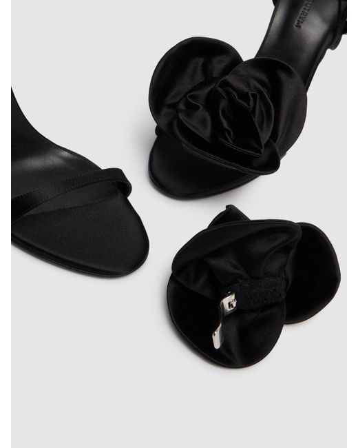 Magda Butrym Black 105mm Hohe Satin-sandaletten "flower"