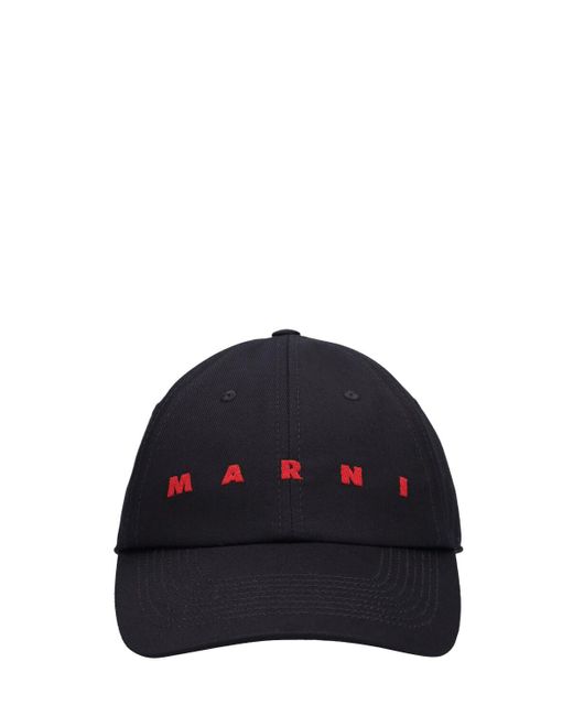 Marni Blue Logo Cotton Baseball Cap for men