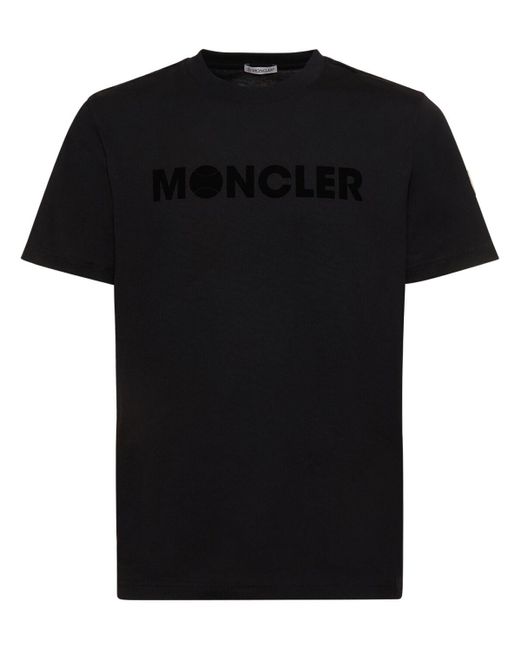Moncler T-shirt Aus Baumwolljersey Mit Logo in Black für Herren