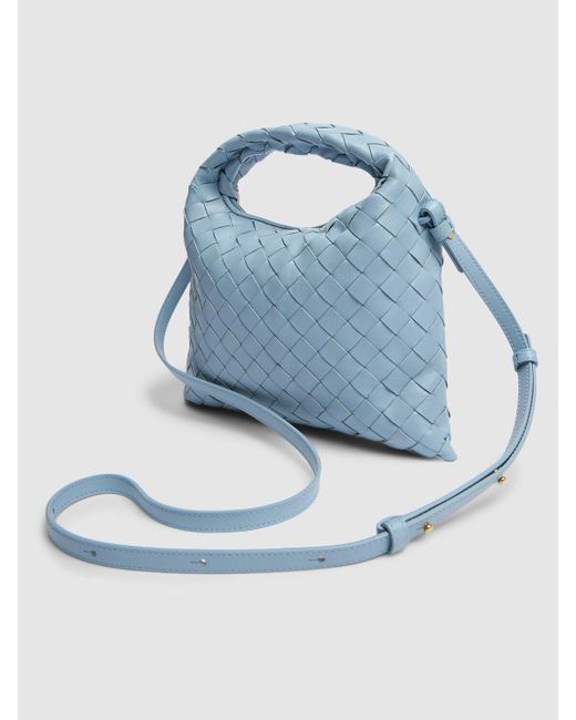 Bottega Veneta Mini Hop レザークロスボディバッグ Blue