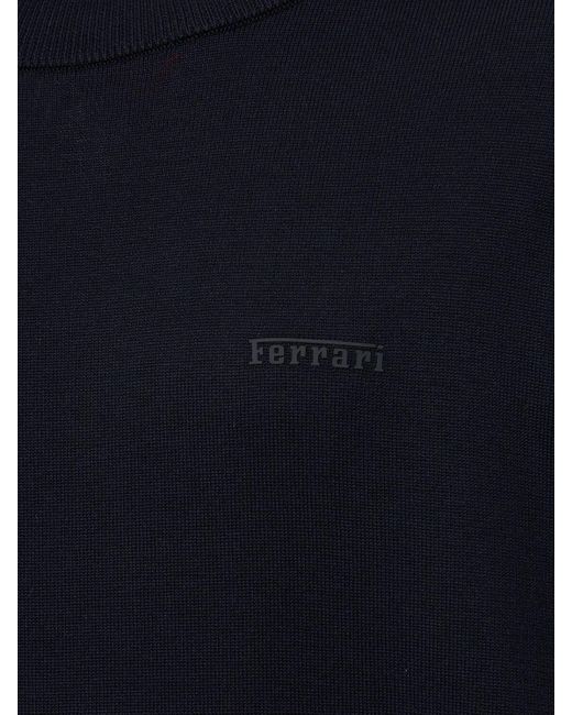 Ferrari Sweater Aus Baumwoll/seidenstrick Mit Logo in Blue für Herren