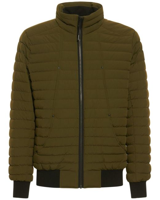 Moose Knuckles Synthetic Keap Stretch Nylon Down Bomber Jacket in Green ...