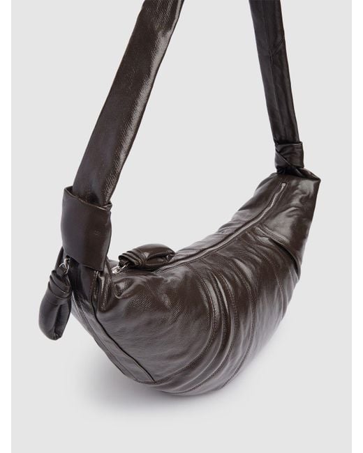 Lemaire Gray Große Baumwolltasche Mit Beschichtung "croissant"