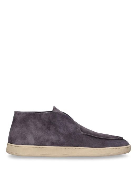 Officine Creative Purple Herbie Suede Leather Loafers for men